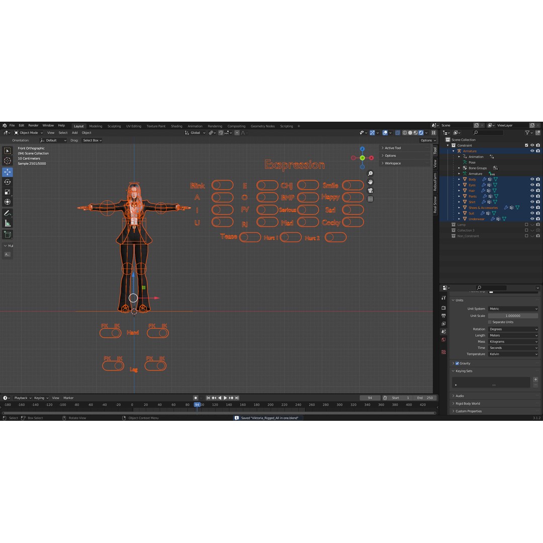 Viktoria 3D Model – Stylized Female Fighting Character, Rigged, FBX - View 29