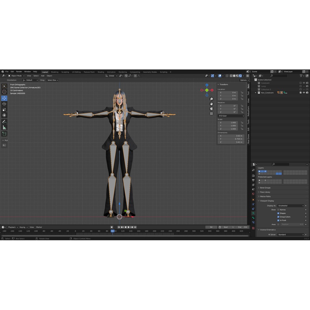 Viktoria 3D Model – Stylized Female Fighting Character, Rigged, FBX - View 30