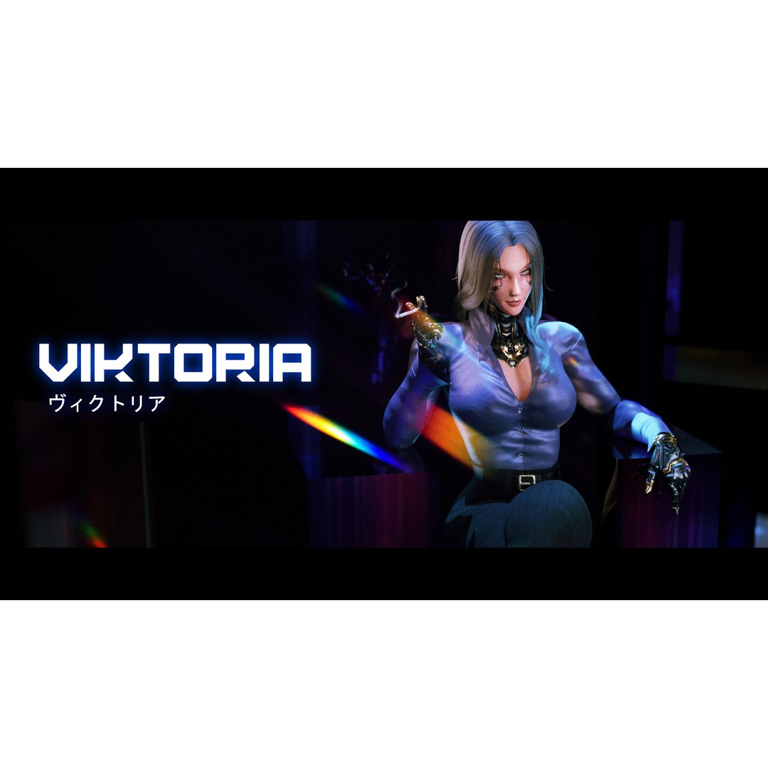 Viktoria 3D Model – Stylized Female Fighting Character, Rigged, FBX - View 8