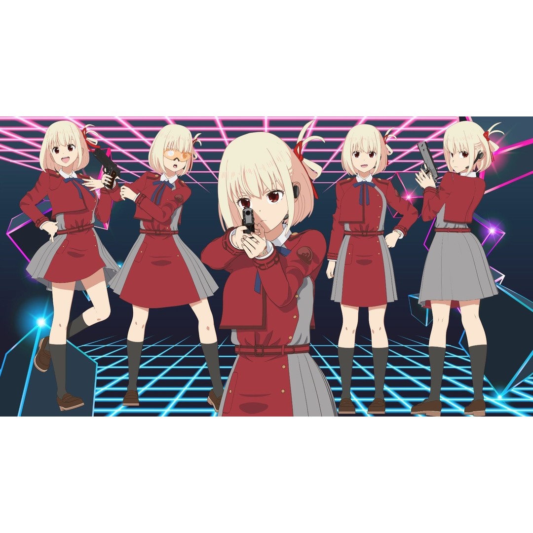 Nishikigi Chisato 3D Model – Anime Character Rigged for Blender - View 14