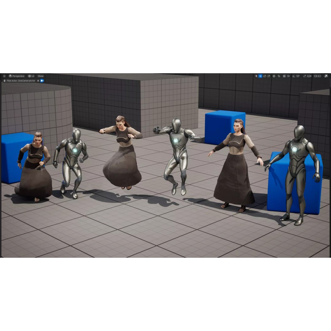 Medieval Female Character 3D Model – Stylized Low-Poly Game Asset, FBX - View 22