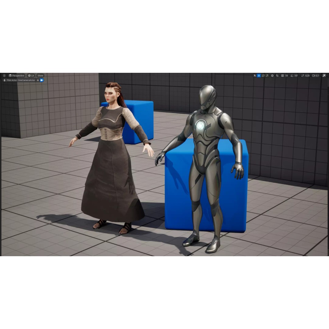 Medieval Female Character 3D Model – Stylized Low-Poly Game Asset, FBX - View 23