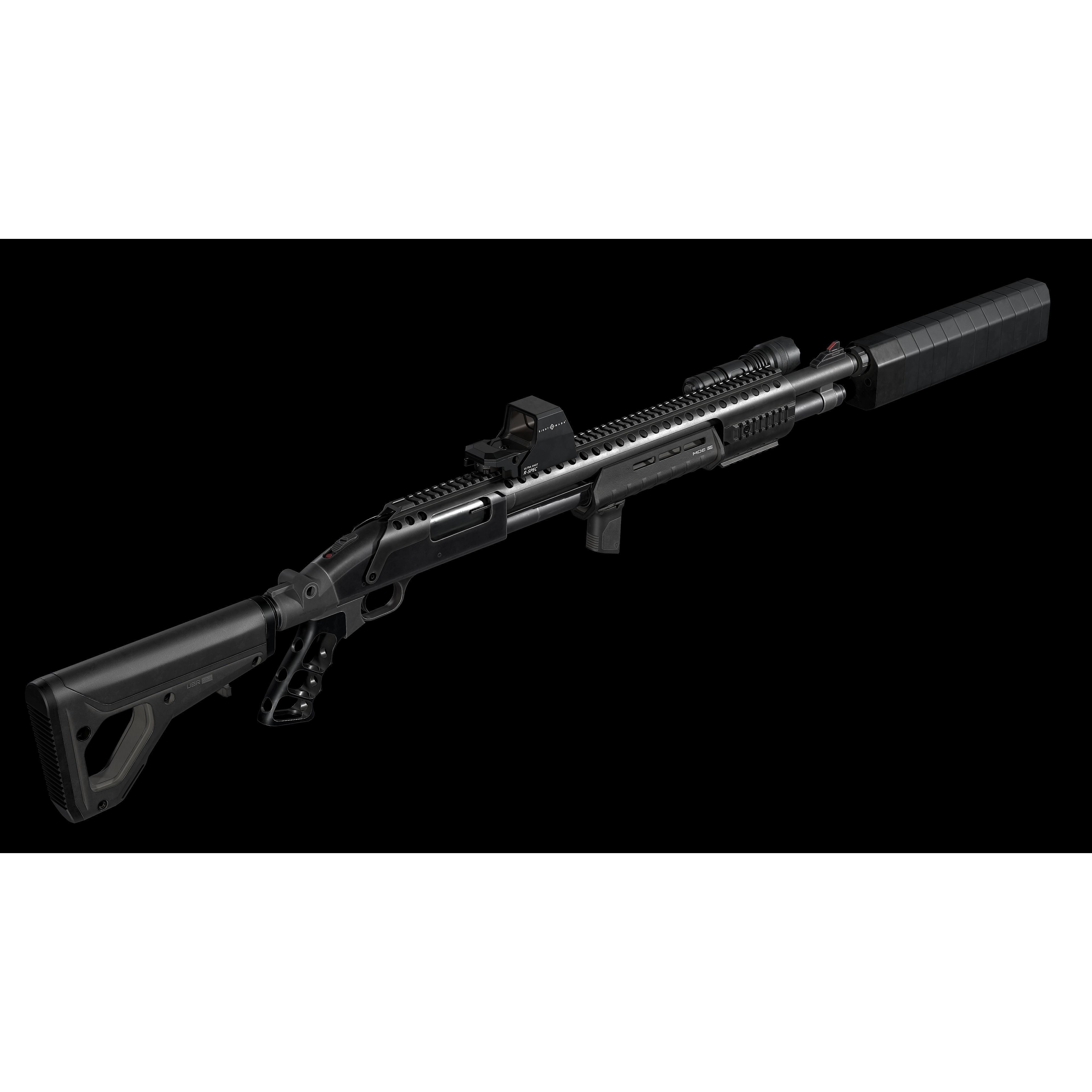 Mossberg 590 Tactical Shotgun - Low-Poly Game-Ready 3D Model - View 10