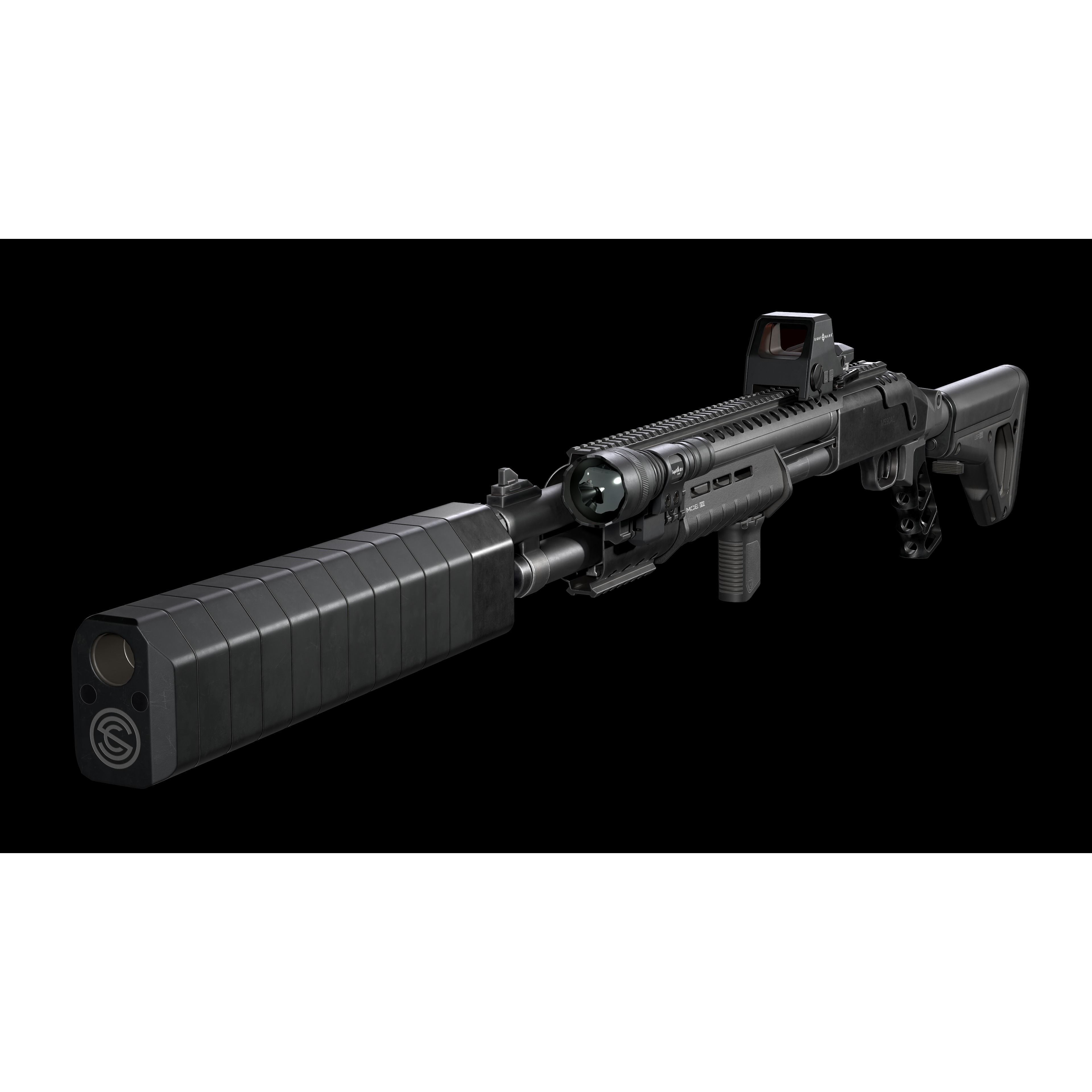 Mossberg 590 Tactical Shotgun - Low-Poly Game-Ready 3D Model - View 16