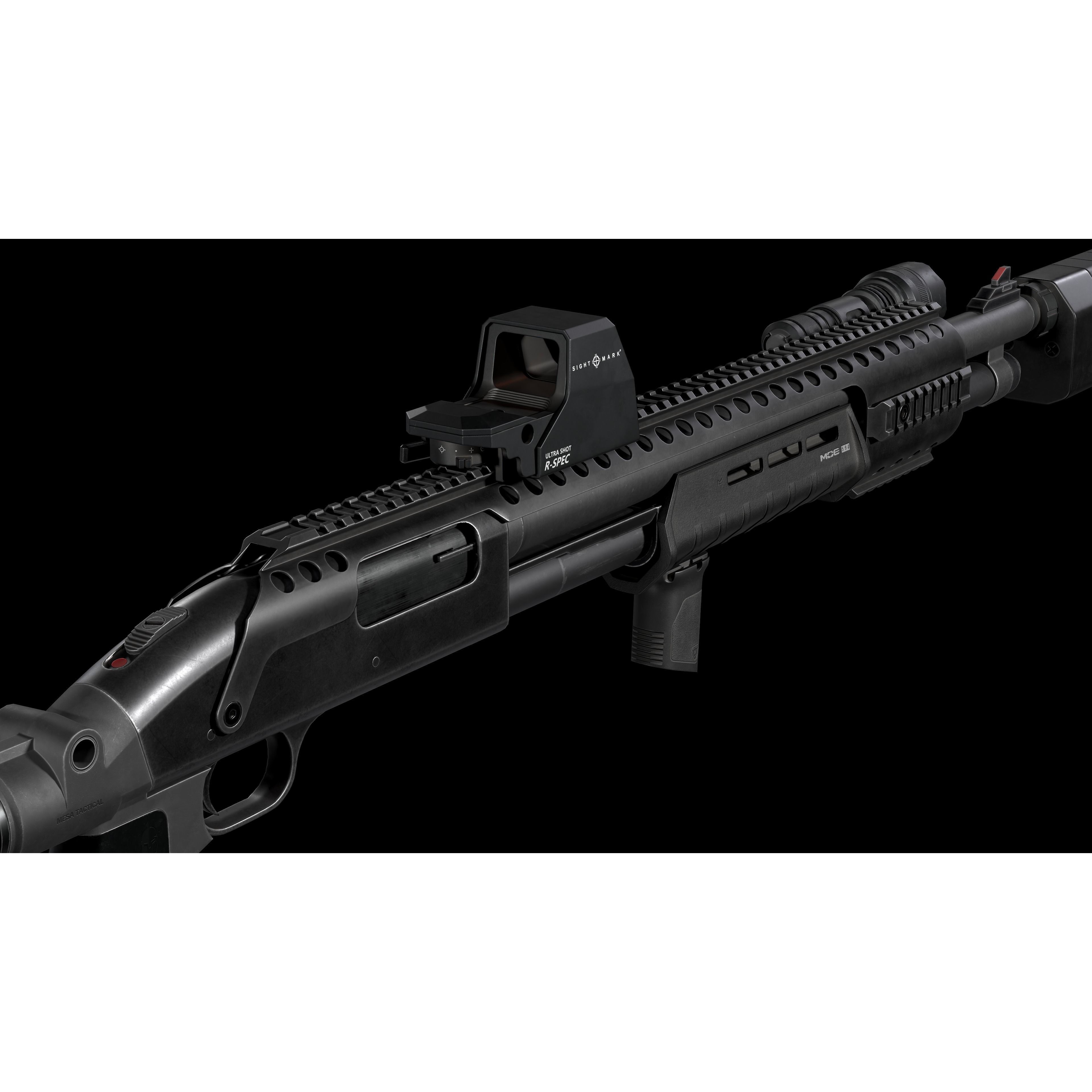 Mossberg 590 Tactical Shotgun - Low-Poly Game-Ready 3D Model - View 19