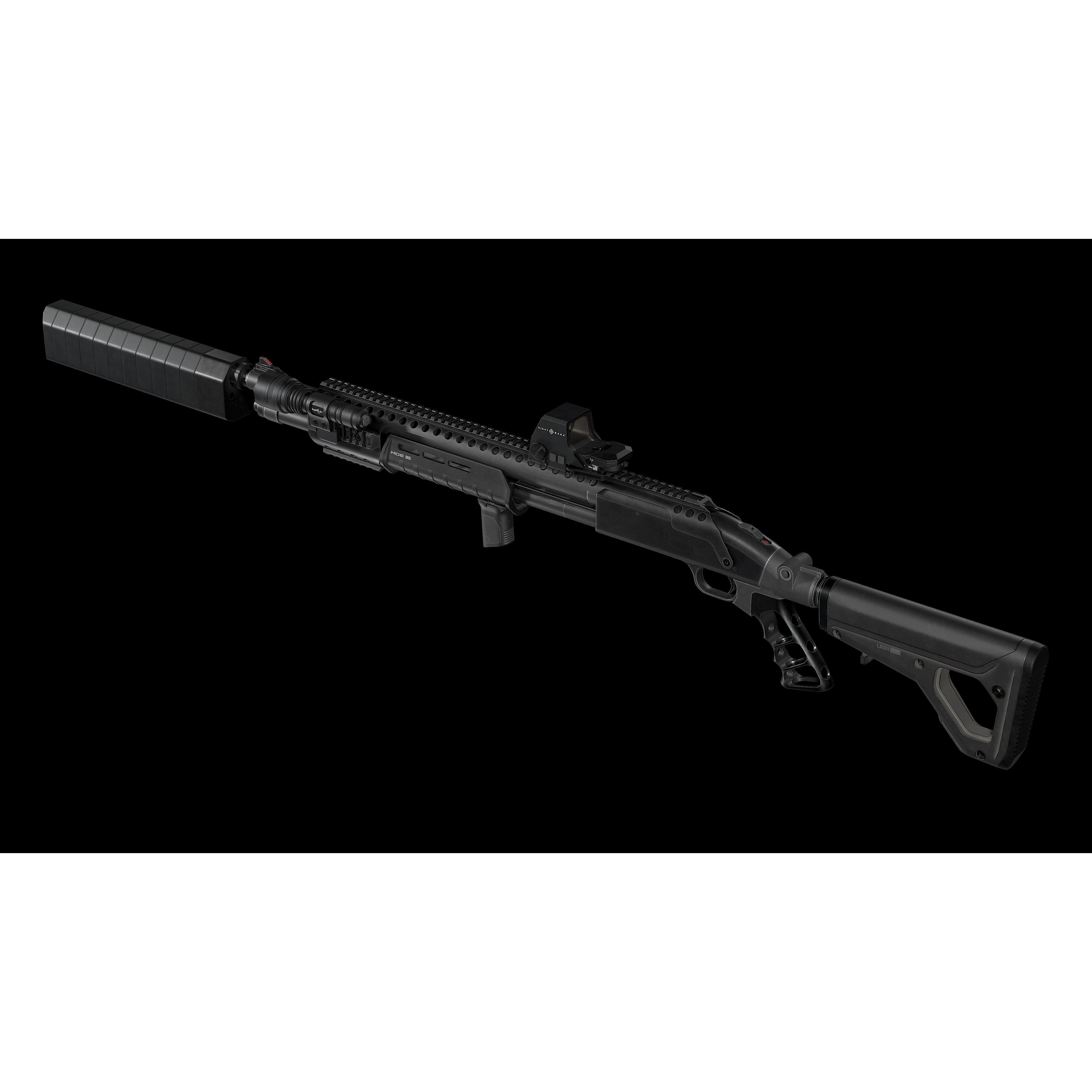 Mossberg 590 Tactical Shotgun - Low-Poly Game-Ready 3D Model - View 6