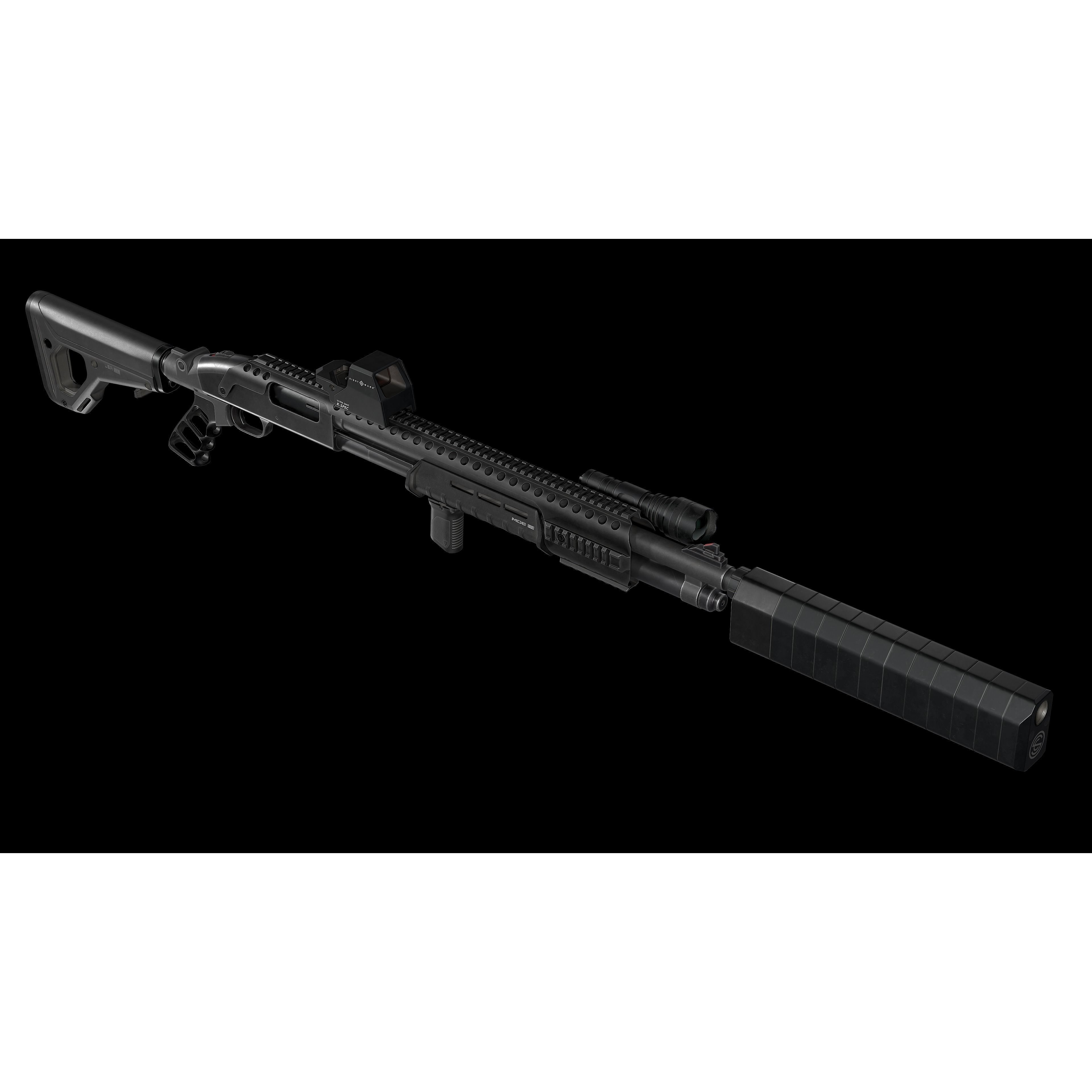 Mossberg 590 Tactical Shotgun - Low-Poly Game-Ready 3D Model - View 9