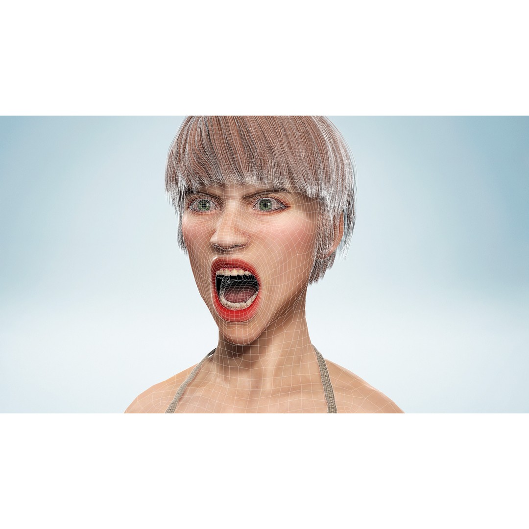 Realistic Female Warrior 3D Model – Low Poly Rigged Character for Games