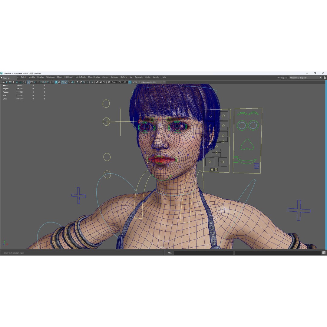 Realistic Female Warrior 3D Model – Low Poly Rigged Character for Games - View 18