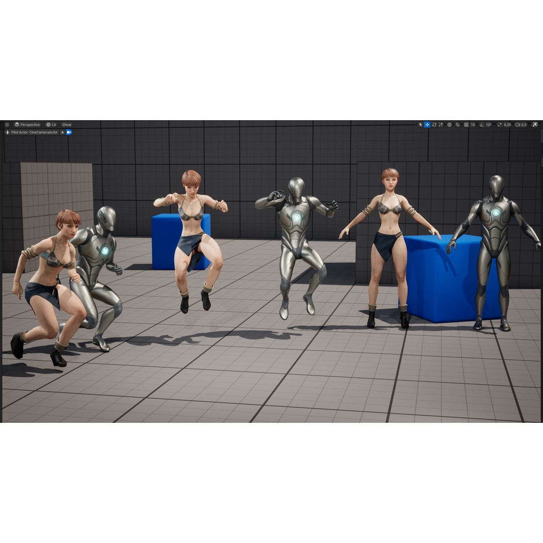 Realistic Female Warrior 3D Model – Low Poly Rigged Character for Games - View 22