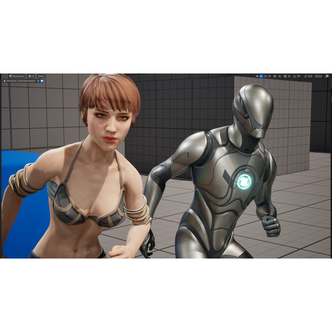 Realistic Female Warrior 3D Model – Low Poly Rigged Character for Games - View 23