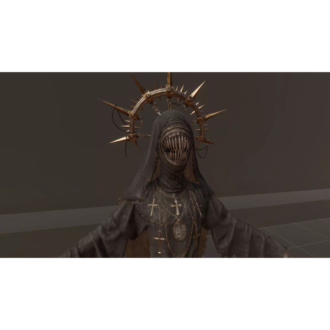 Wicked Nun 3D Model – Low Poly Character, Rigged, PBR, Game Ready - View 12