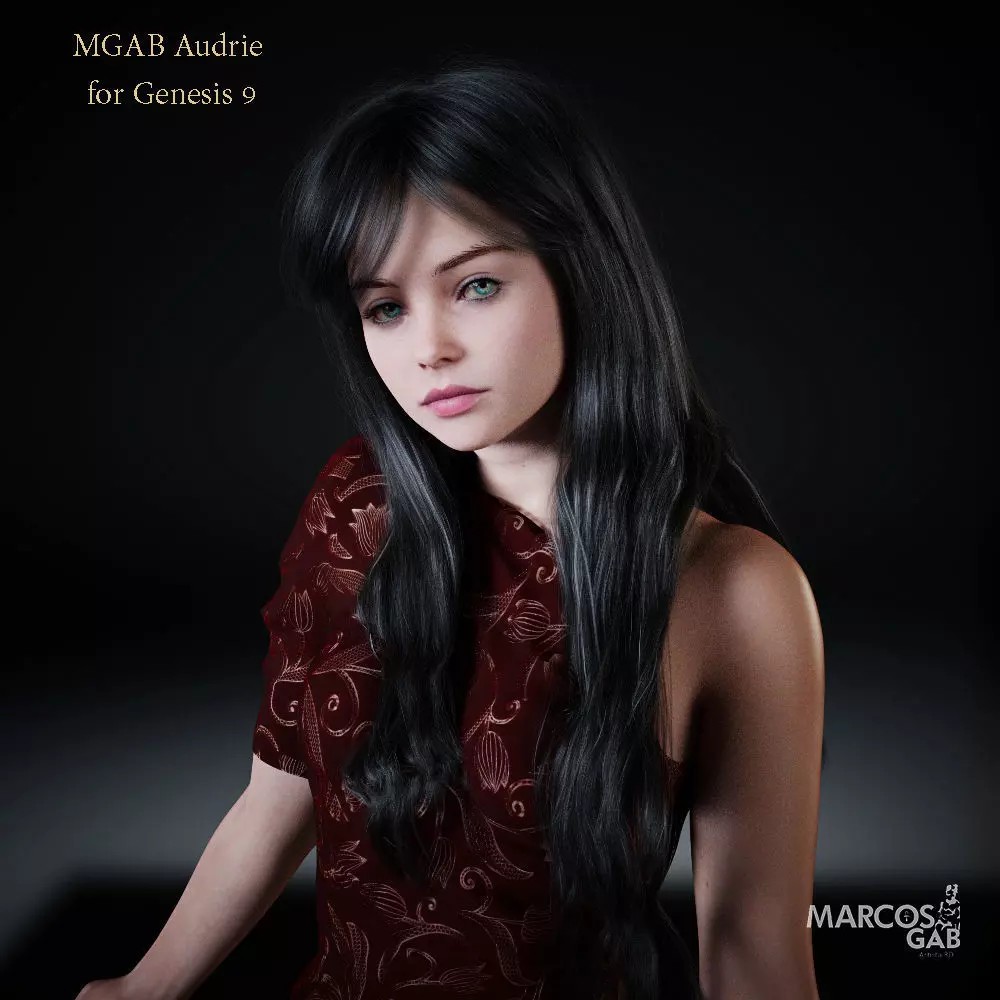 Audrie 3D Model – Realistic Female Character for Genesis 9, Rigged - View 2