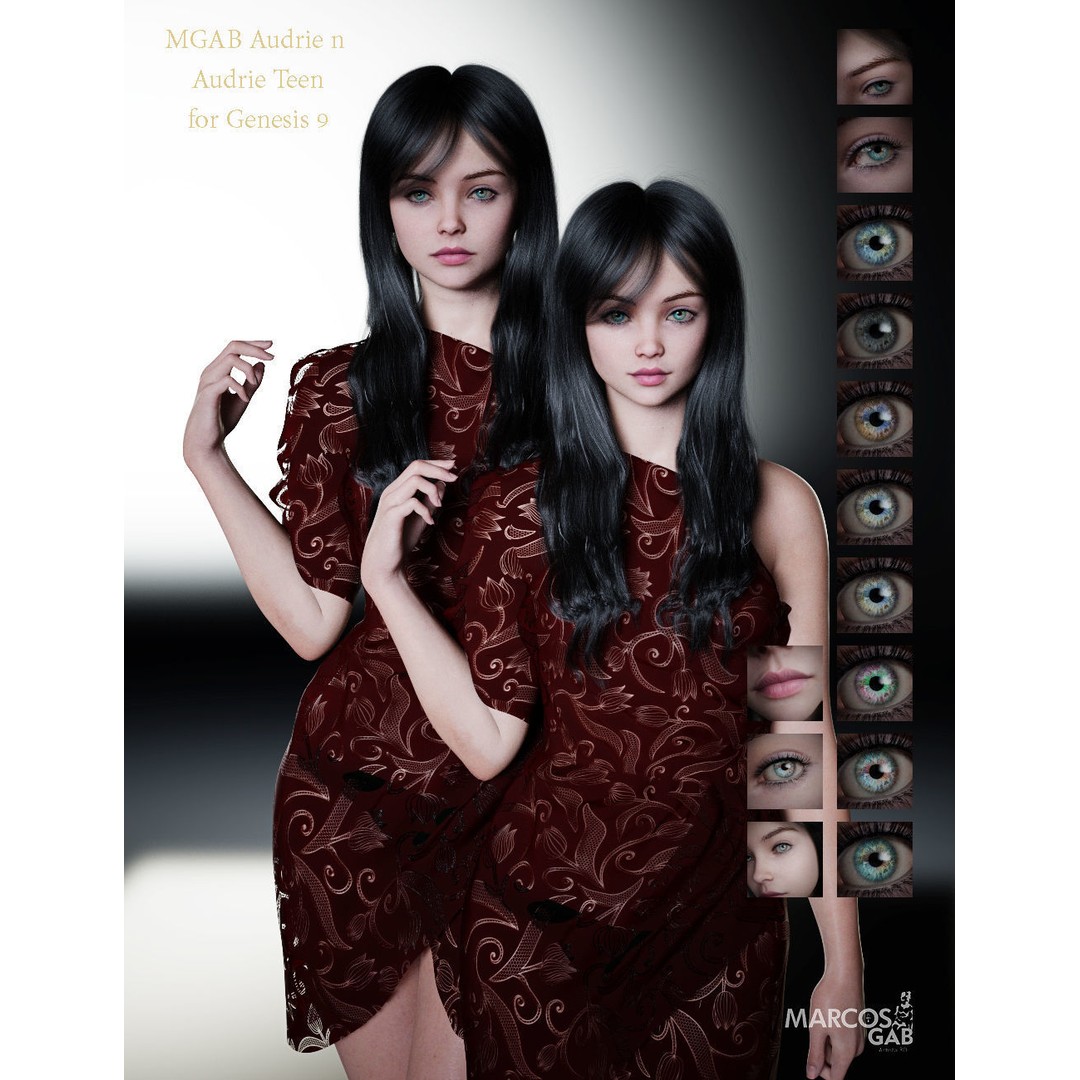 Audrie 3D Model – Realistic Female Character for Genesis 9, Rigged - View 3