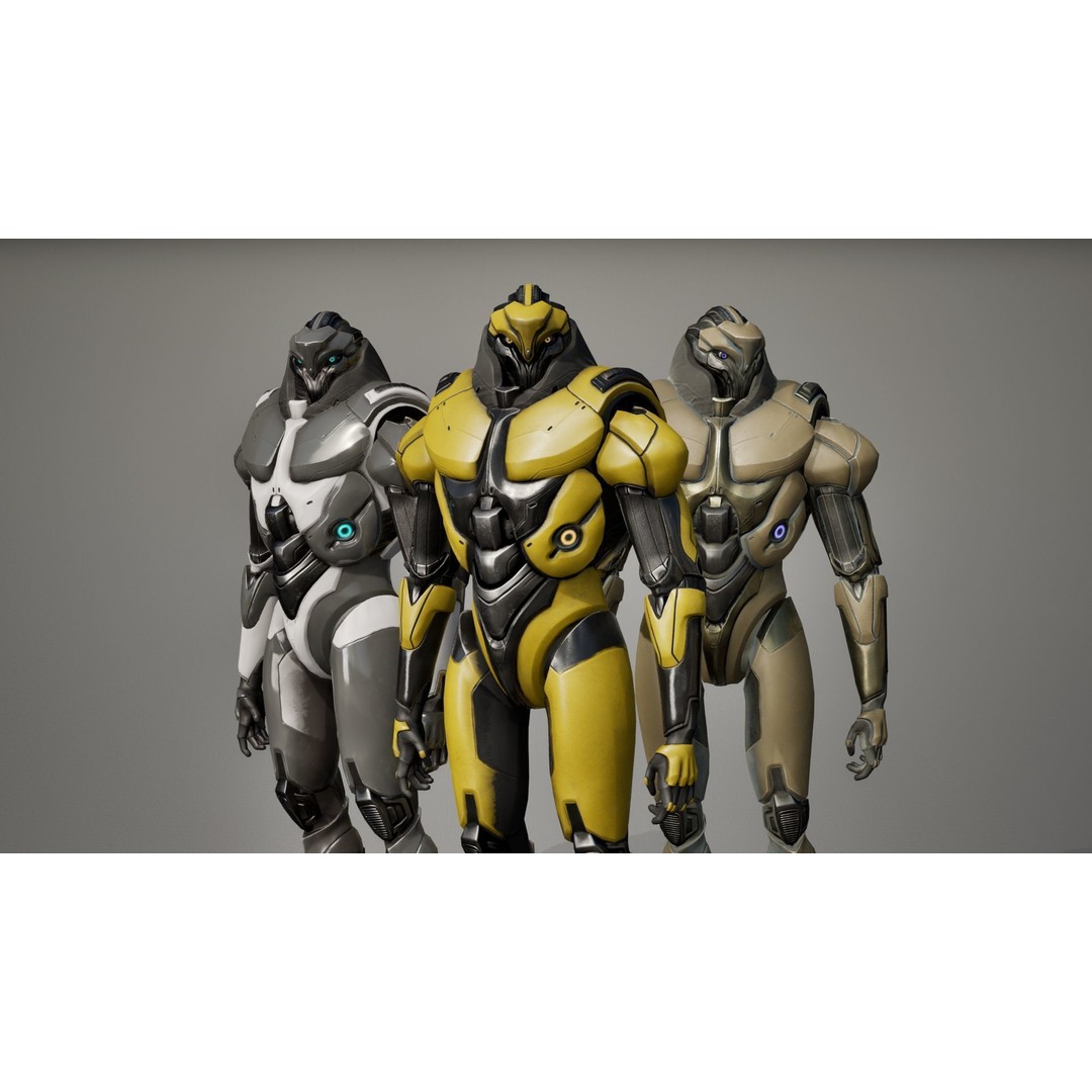 Robot 9 3D Model – Low Poly Sci-Fi Character, Rigged, FBX