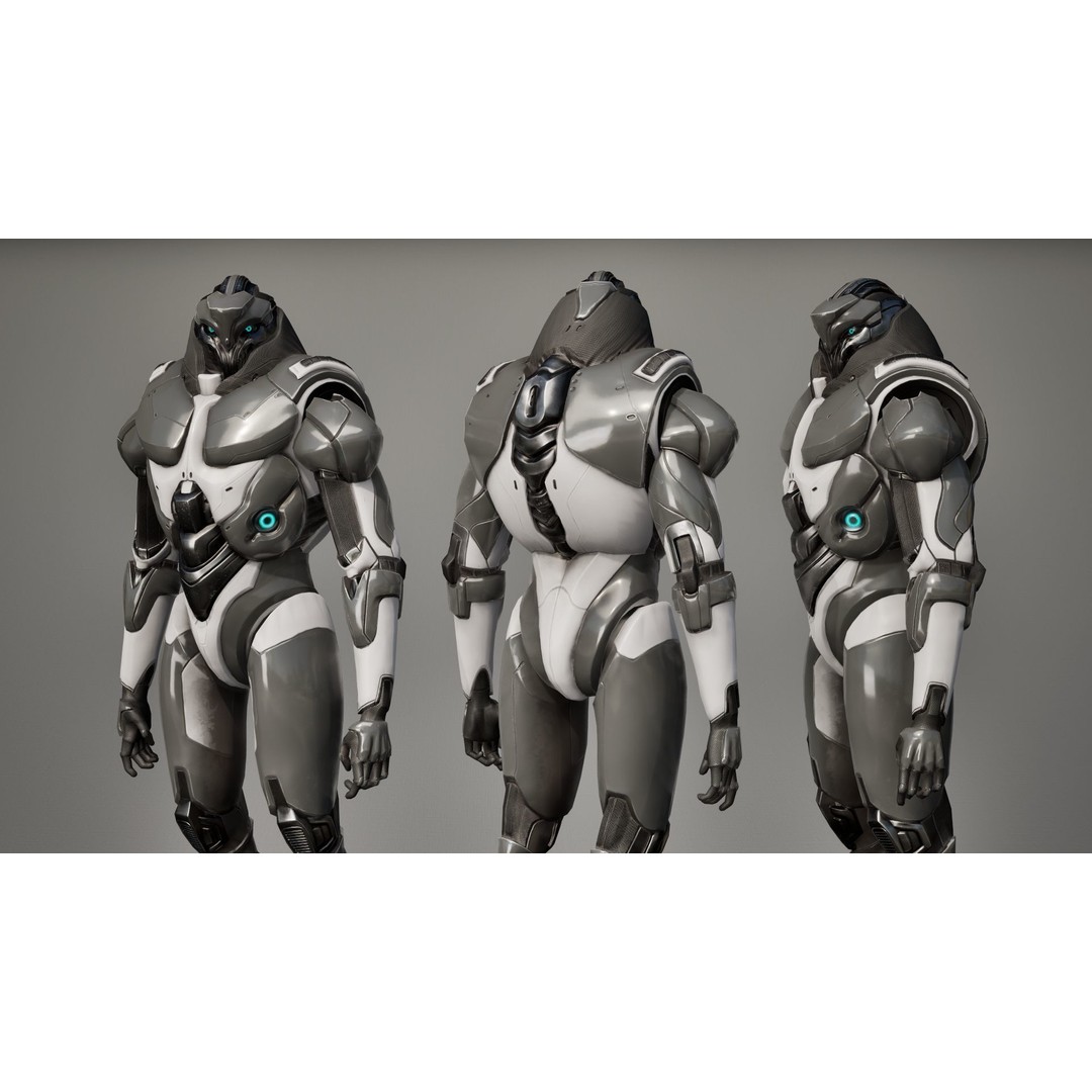Robot 9 3D Model – Low Poly Sci-Fi Character, Rigged, FBX - View 16