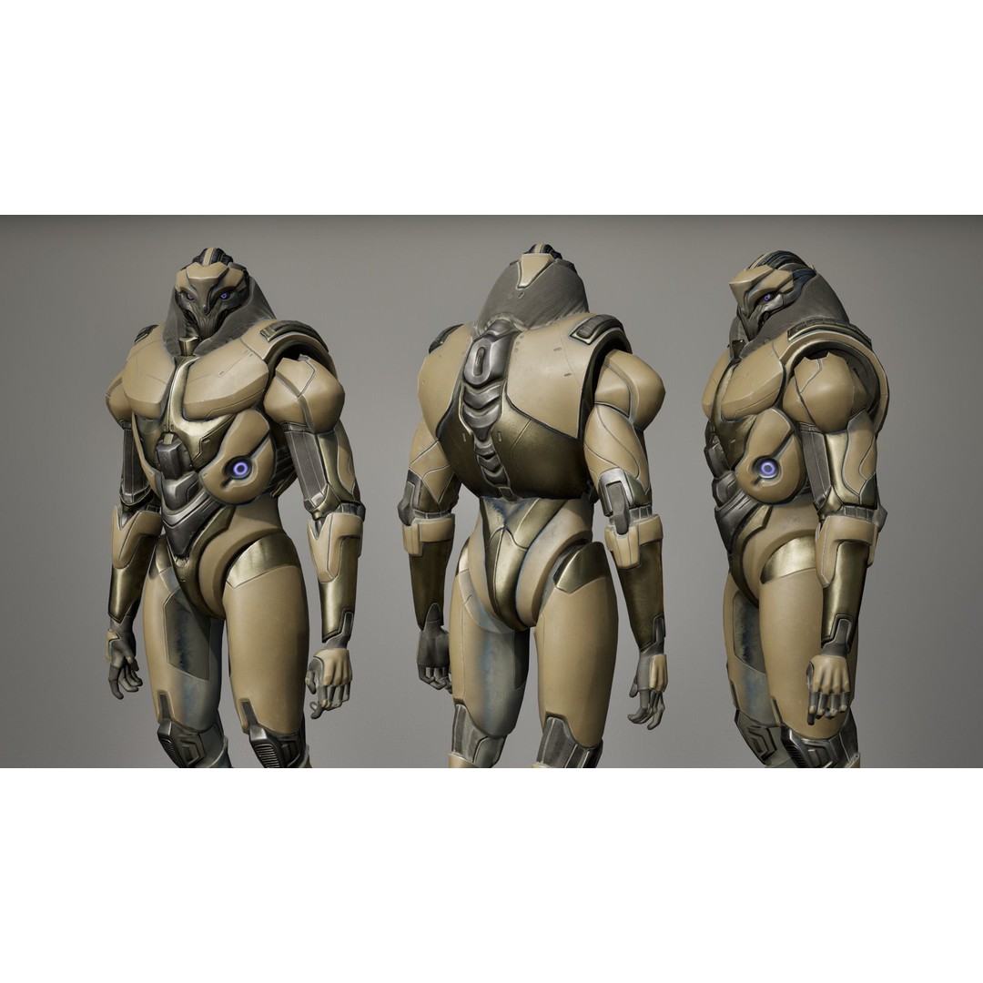 Robot 9 3D Model – Low Poly Sci-Fi Character, Rigged, FBX - View 17