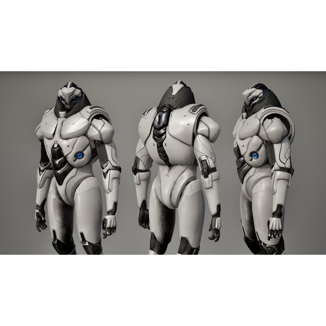 Robot 9 3D Model – Low Poly Sci-Fi Character, Rigged, FBX - View 19