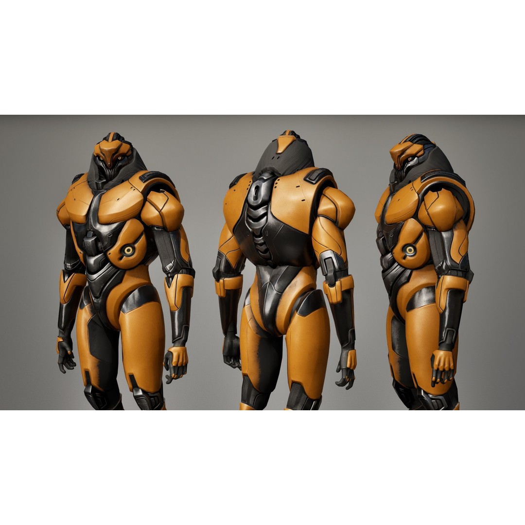 Robot 9 3D Model – Low Poly Sci-Fi Character, Rigged, FBX - View 20