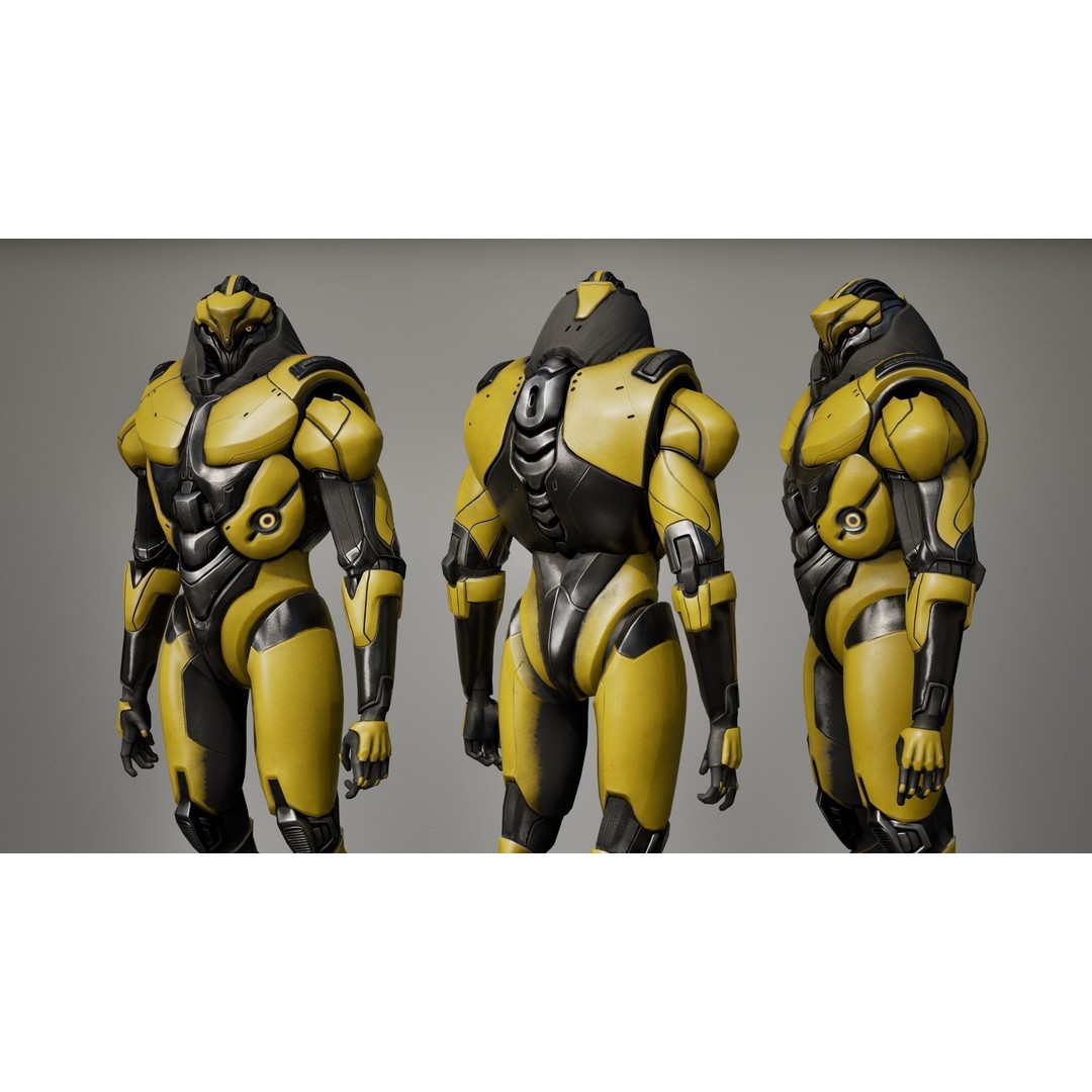 Robot 9 3D Model – Low Poly Sci-Fi Character, Rigged, FBX - View 21