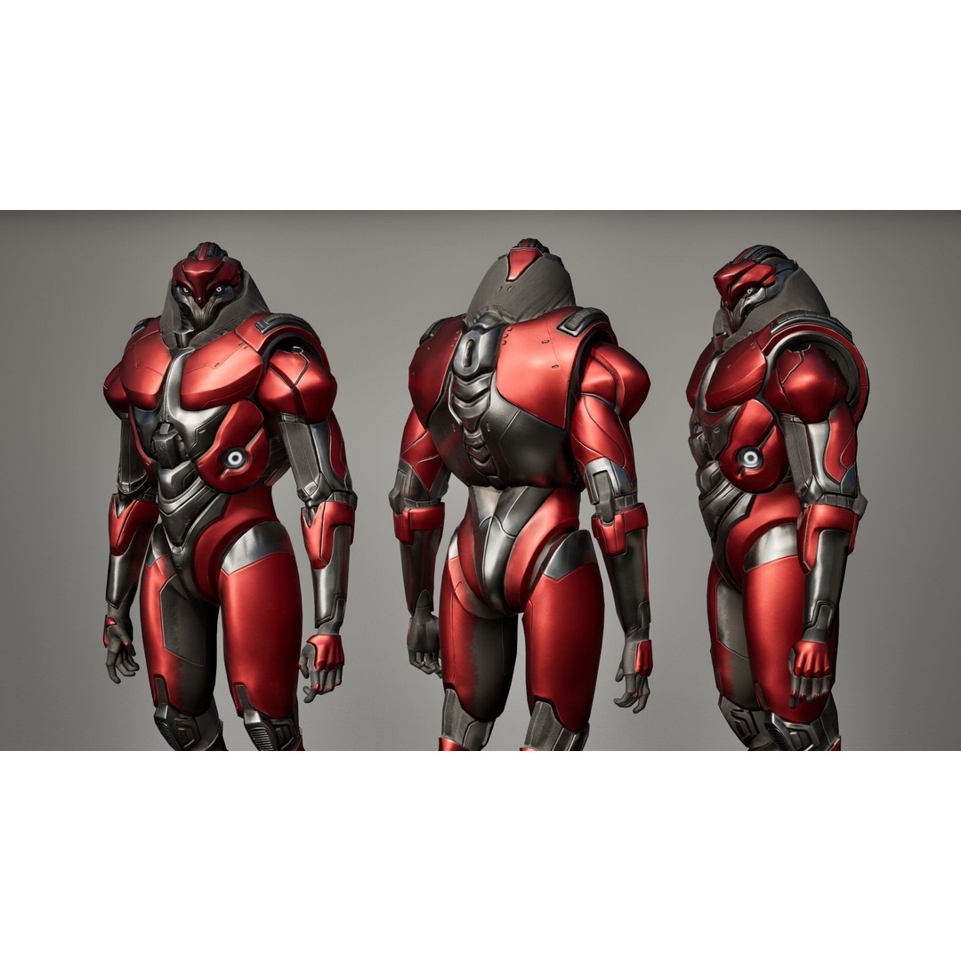 Robot 9 3D Model – Low Poly Sci-Fi Character, Rigged, FBX - View 23