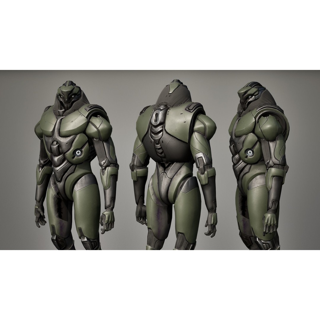 Robot 9 3D Model – Low Poly Sci-Fi Character, Rigged, FBX - View 24
