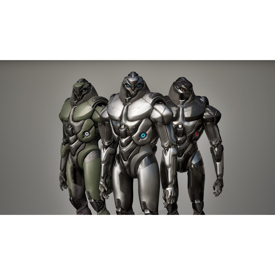 Robot 9 3D Model – Low Poly Sci-Fi Character, Rigged, FBX - View 25