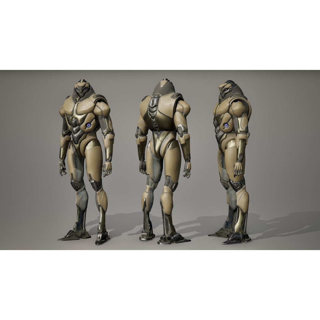 Robot 9 3D Model – Low Poly Sci-Fi Character, Rigged, FBX - View 5
