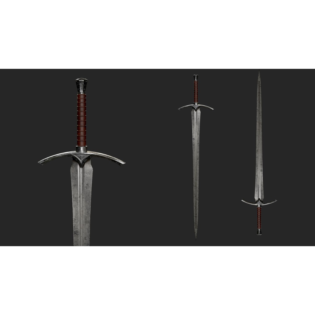 Swordswoman 3D Model – Low Poly Rigged Character with PBR Textures - View 14