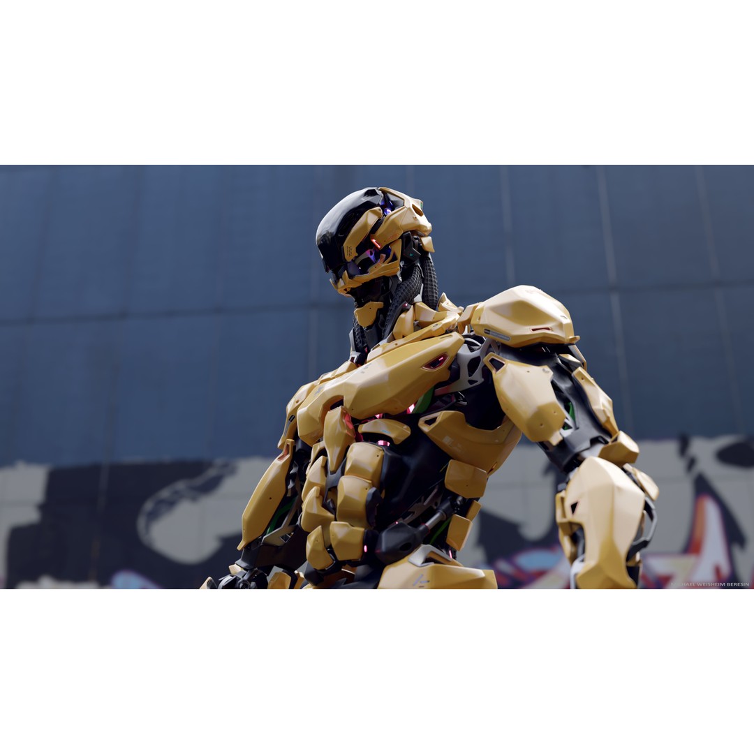 Robot Character 3D Model – Low Poly Game Ready, FBX, Blender - View 13