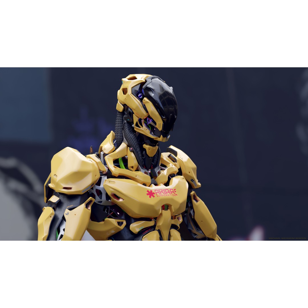 Robot Character 3D Model – Low Poly Game Ready, FBX, Blender - View 3