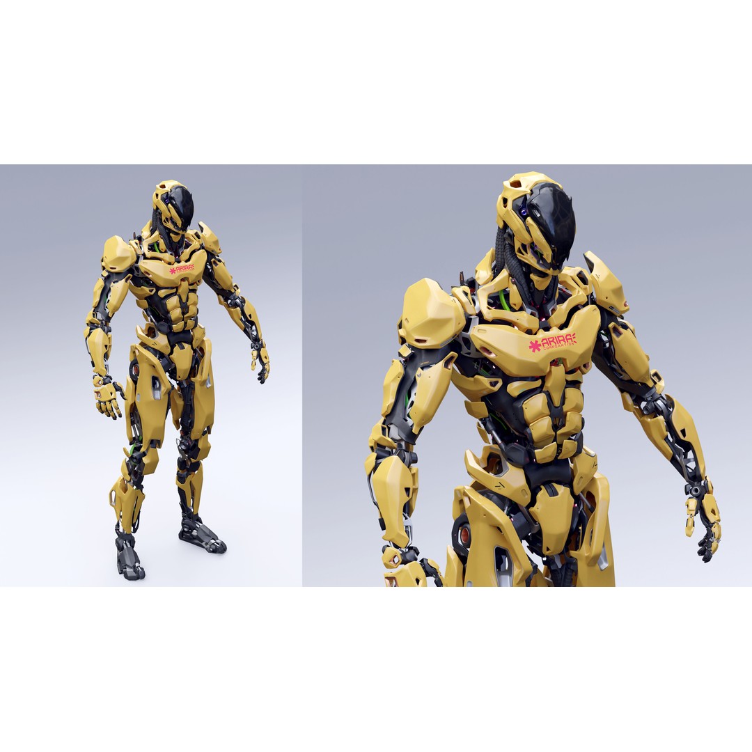 Robot Character 3D Model – Low Poly Game Ready, FBX, Blender - View 7