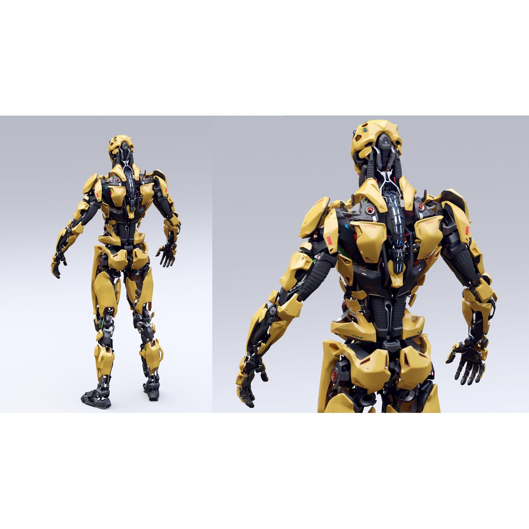 Robot Character 3D Model – Low Poly Game Ready, FBX, Blender - View 8