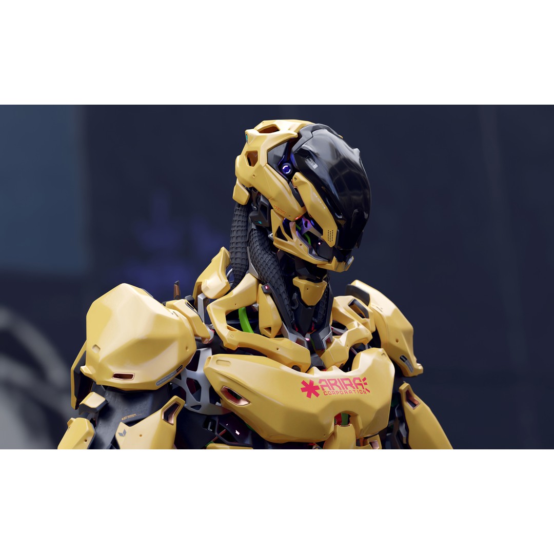 Robot Character 3D Model – Low Poly Game Ready, FBX, Blender - View 9