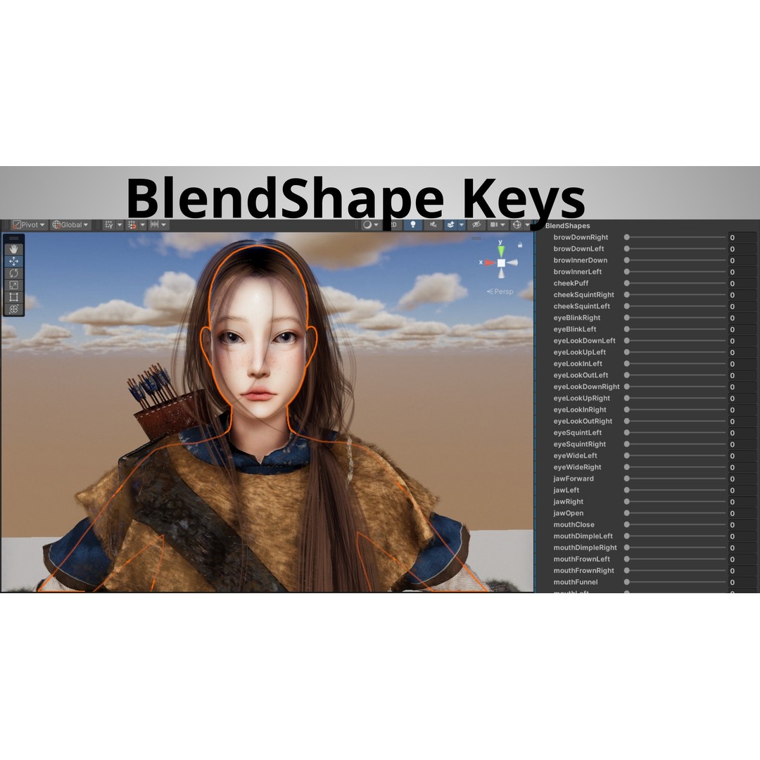 Snow Girl 3D Model – Low Poly Game Ready Character, FBX - View 10