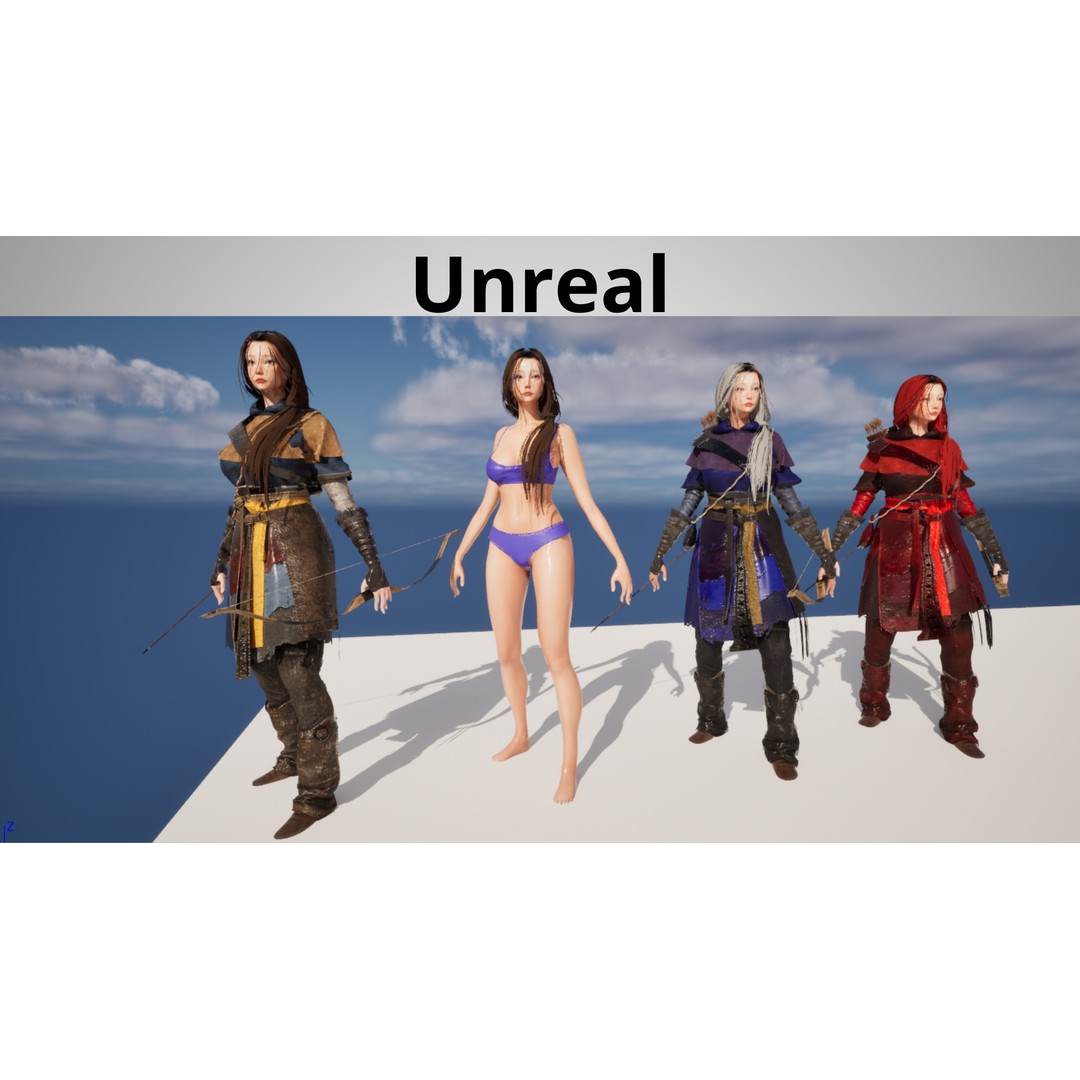 Snow Girl 3D Model – Low Poly Game Ready Character, FBX - View 11
