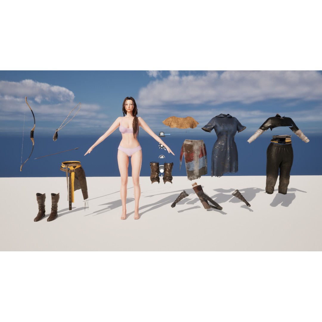 Snow Girl 3D Model – Low Poly Game Ready Character, FBX - View 12