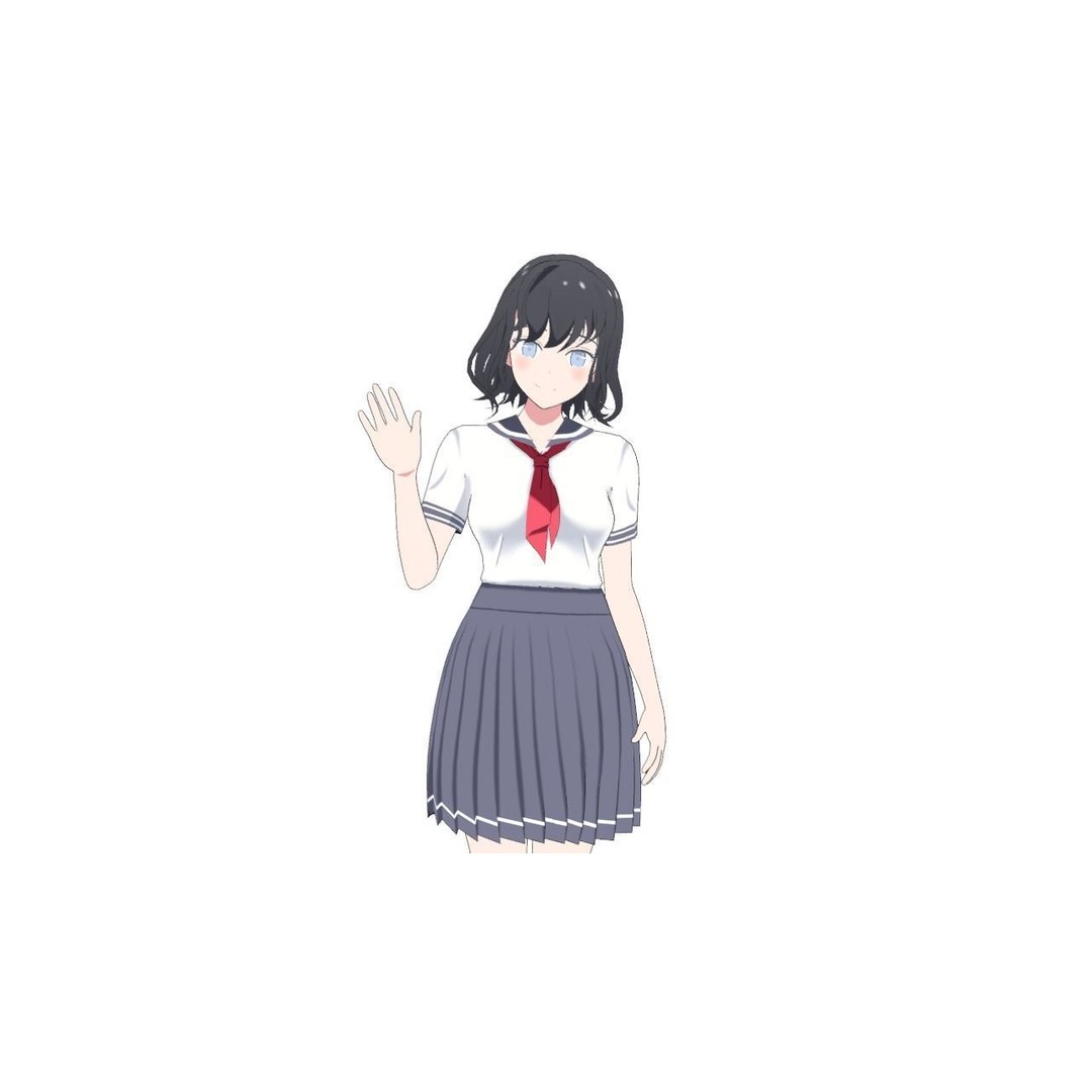 Anime Student Girls 3D Model – Stylized Low-Poly Characters, Blender - View 16