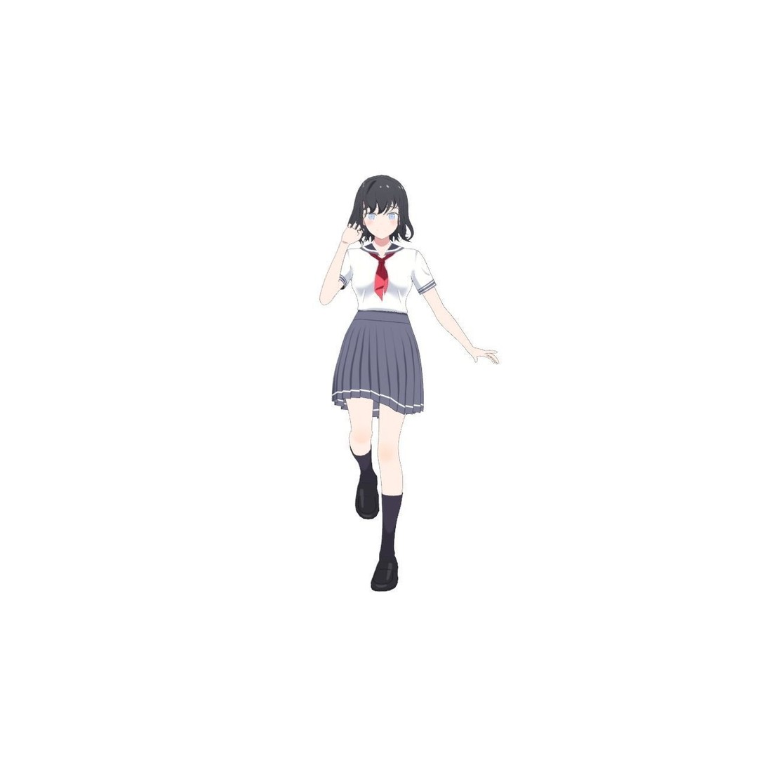 Anime Student Girls 3D Model – Stylized Low-Poly Characters, Blender - View 17