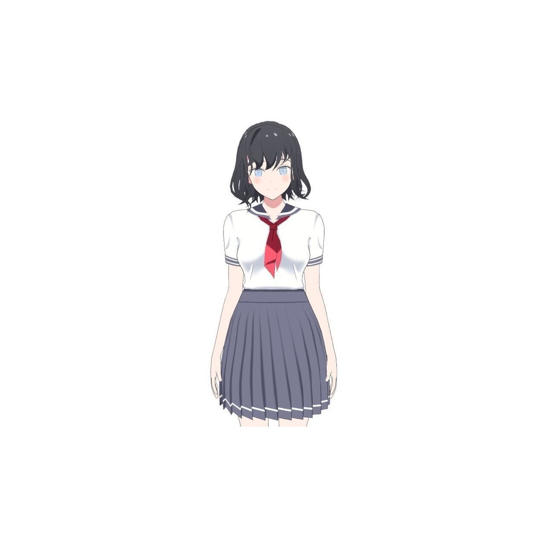 Anime Student Girls 3D Model – Stylized Low-Poly Characters, Blender - View 20
