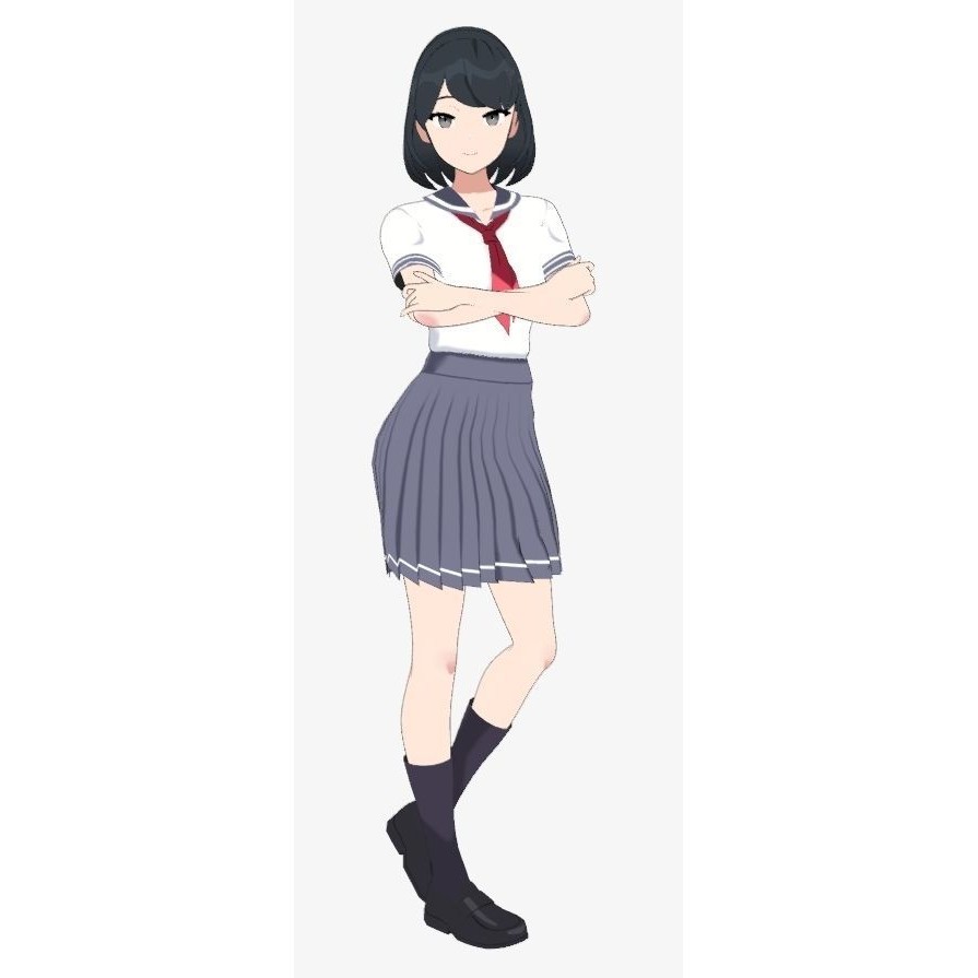 Anime Student Girls 3D Model – Stylized Low-Poly Characters, Blender - View 22