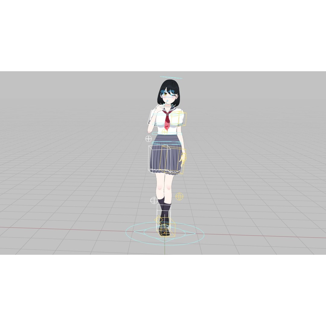Anime Student Girls 3D Model – Stylized Low-Poly Characters, Blender - View 27