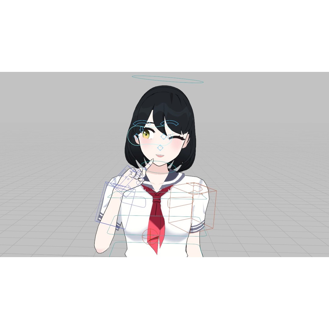 Anime Student Girls 3D Model – Stylized Low-Poly Characters, Blender - View 30