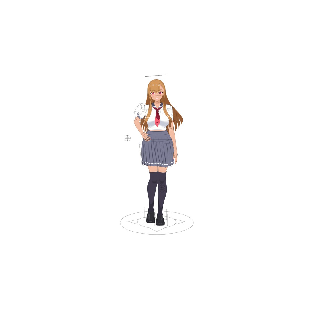 Anime Student Girls 3D Model – Stylized Low-Poly Characters, Blender - View 31