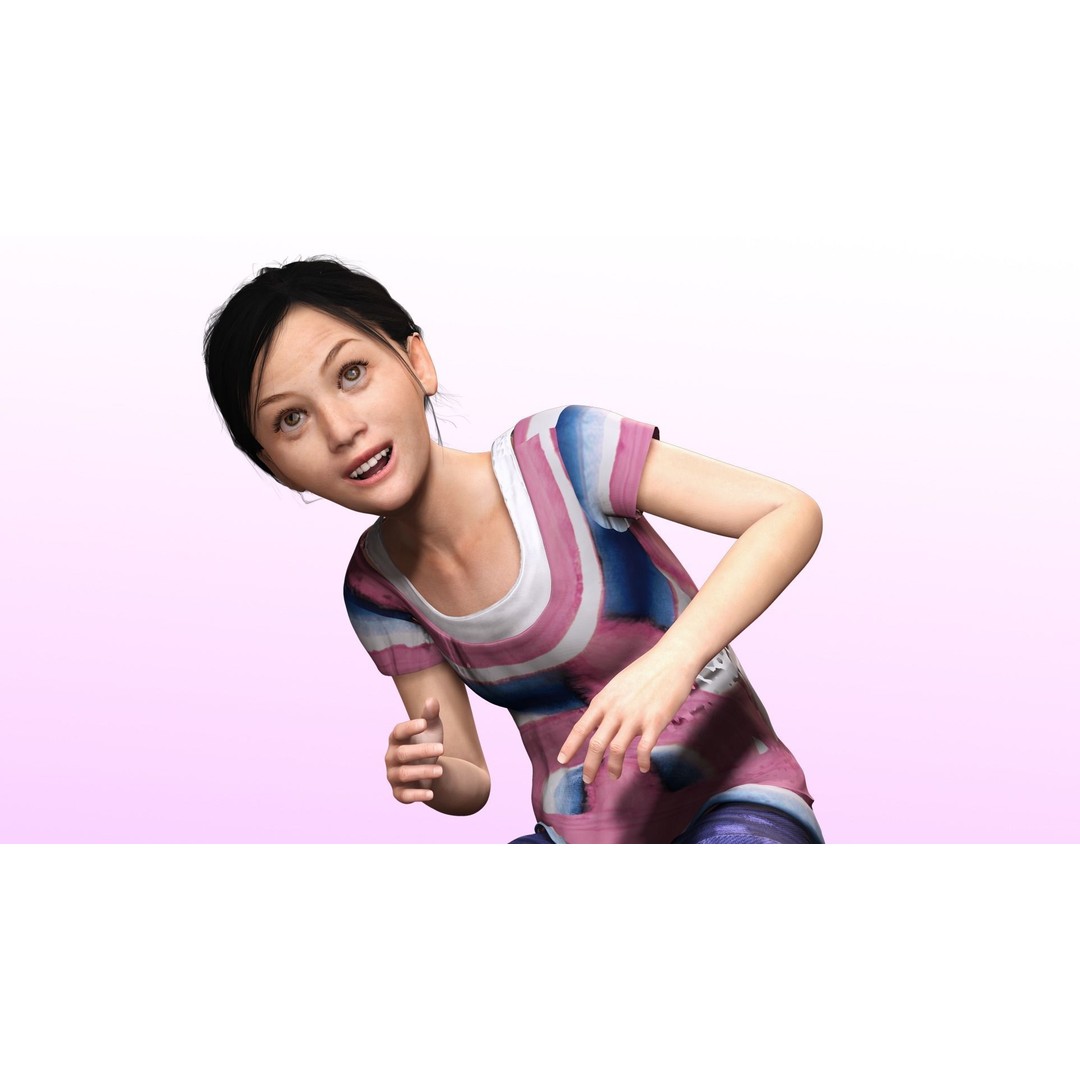 Riya 3D Model – Low Poly Character, Game Ready, Rigged, Blender - View 10