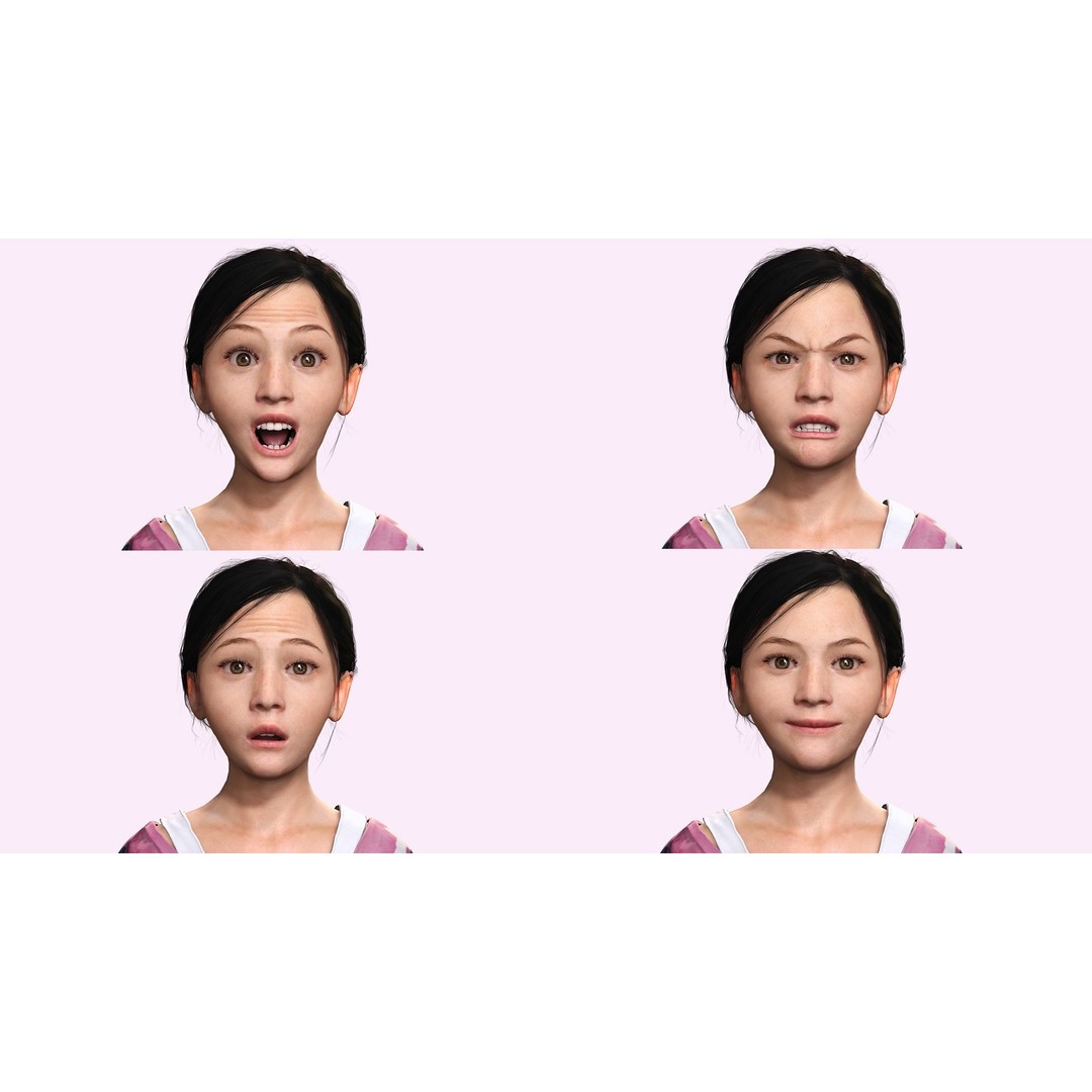 Riya 3D Model – Low Poly Character, Game Ready, Rigged, Blender - View 11
