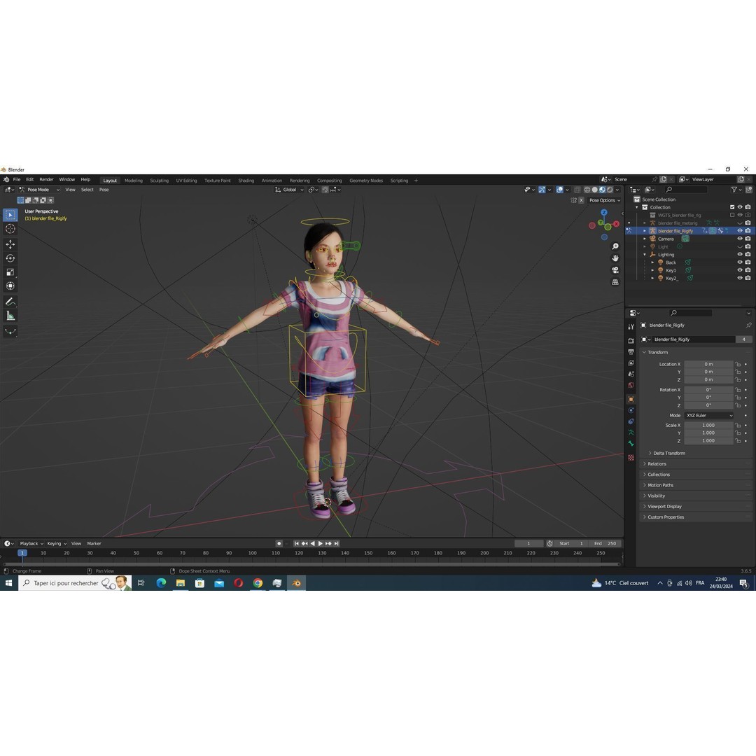 Riya 3D Model – Low Poly Character, Game Ready, Rigged, Blender - View 13