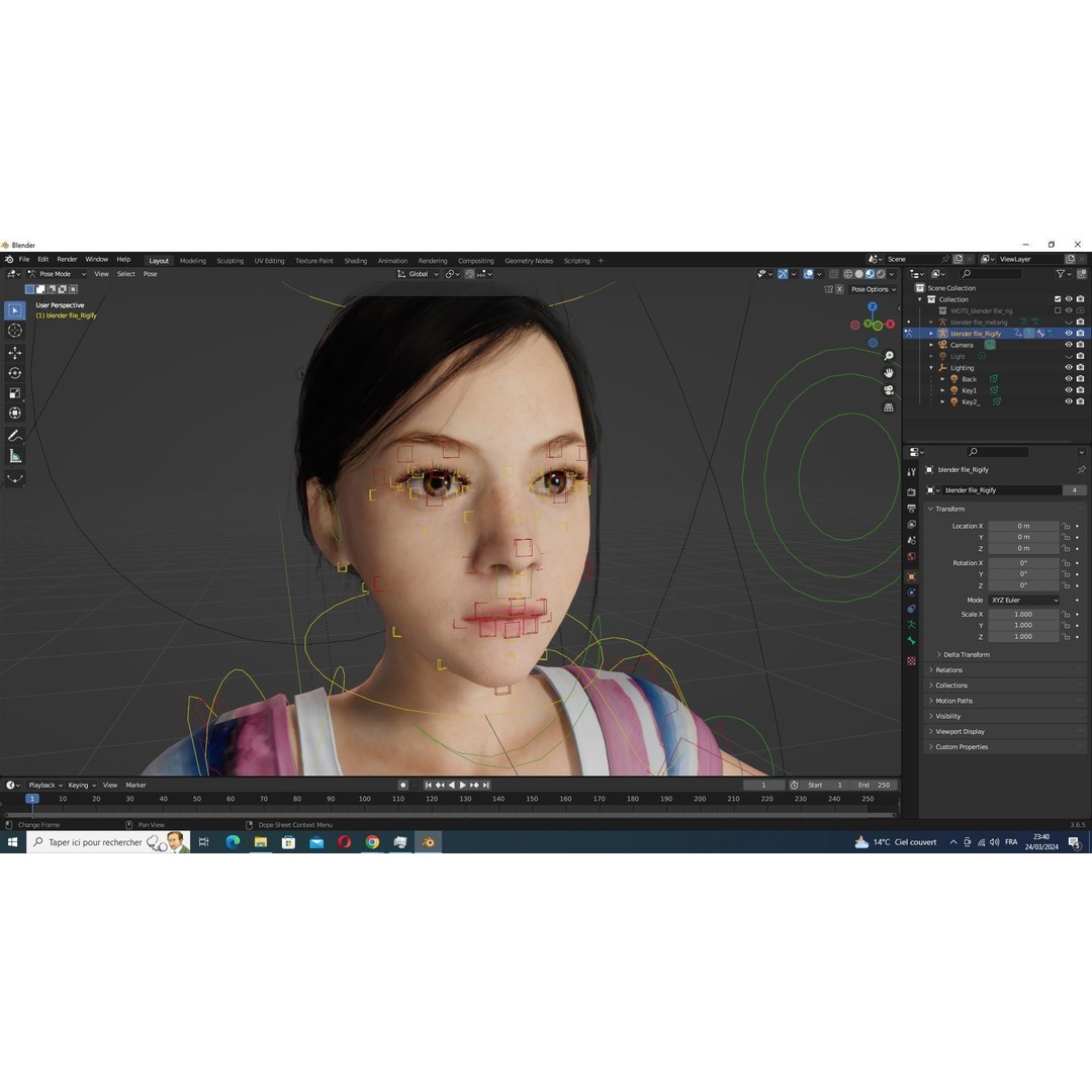 Riya 3D Model – Low Poly Character, Game Ready, Rigged, Blender - View 14