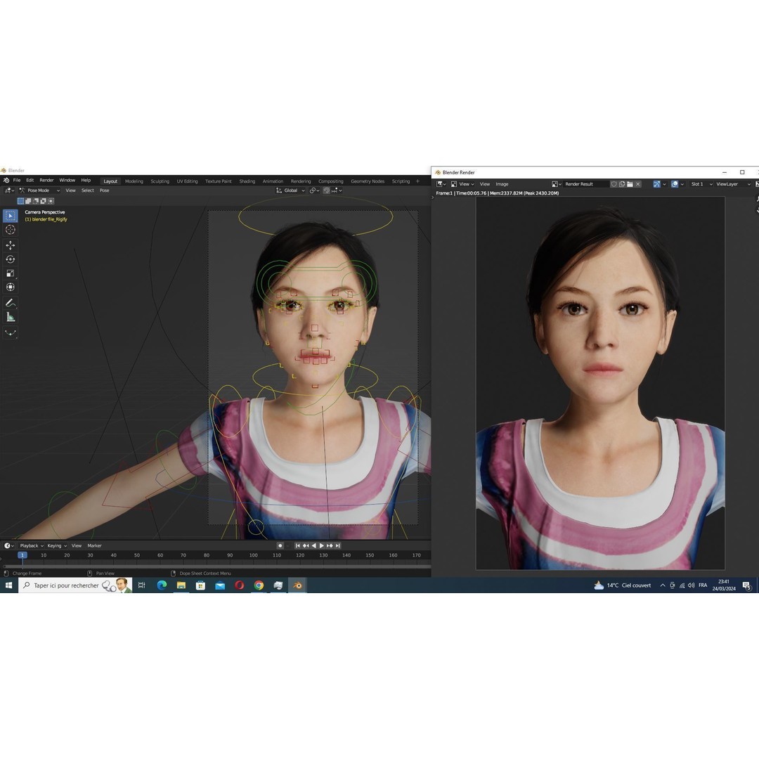 Riya 3D Model – Low Poly Character, Game Ready, Rigged, Blender - View 15