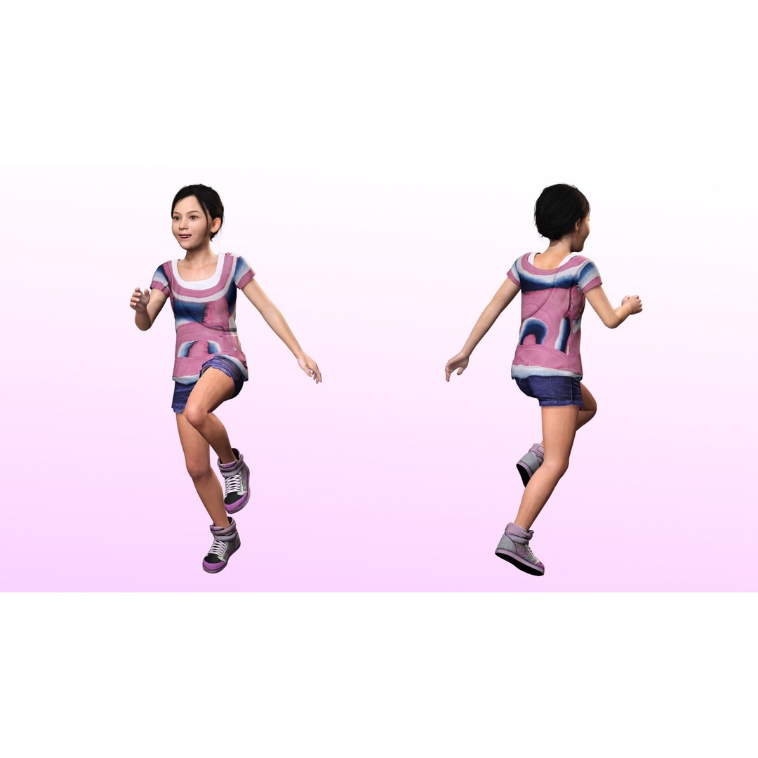 Riya 3D Model – Low Poly Character, Game Ready, Rigged, Blender - View 6